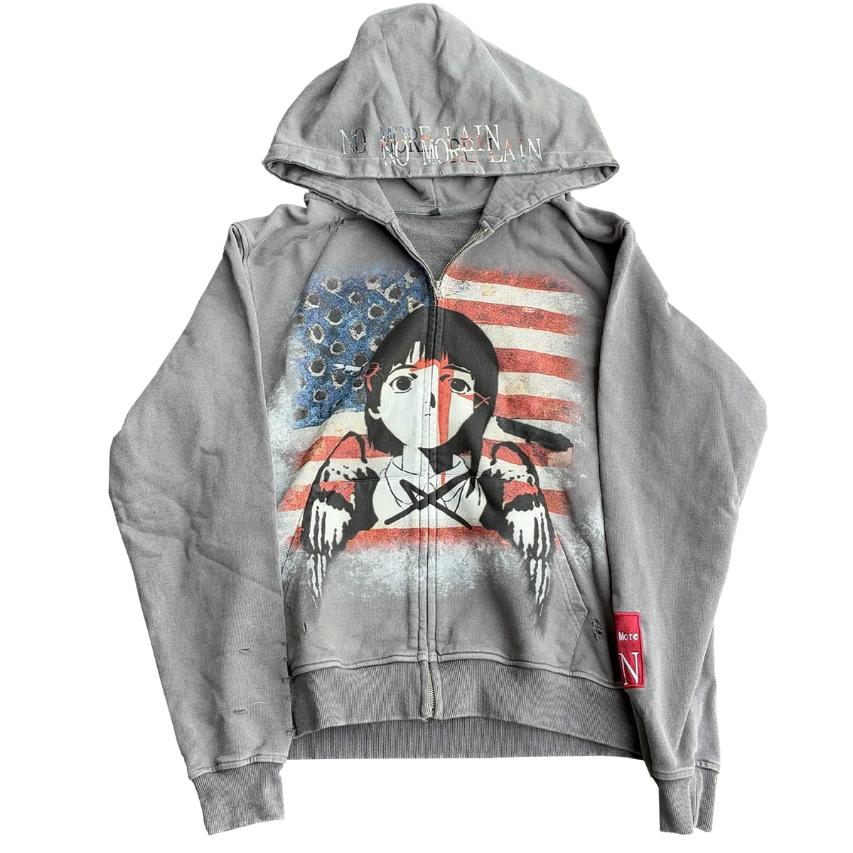 NO MORE LAIN GREY HOODIE